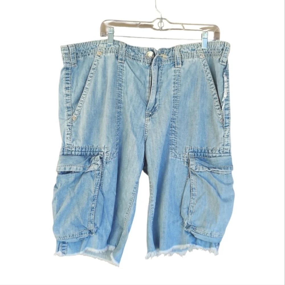 True Religion Big T Cargo Cut Off Shorts